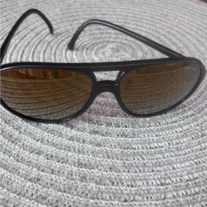 Vintage LL Bean Bolle Acrylex Dark brown Aviator France Sunglasses